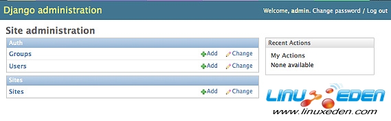 ������ Django admin ��Ļ