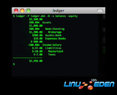 Ledger screenshot