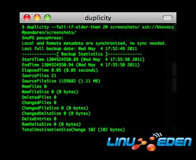 Duplicity screenshot