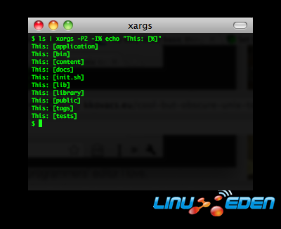 Xargs screenshot