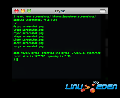 Rsync screenshot
