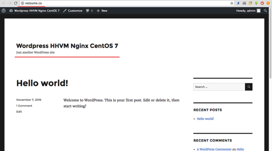 在 CentOS 7 中在 HHVM 和 Nginx 之上安装 WordPress
