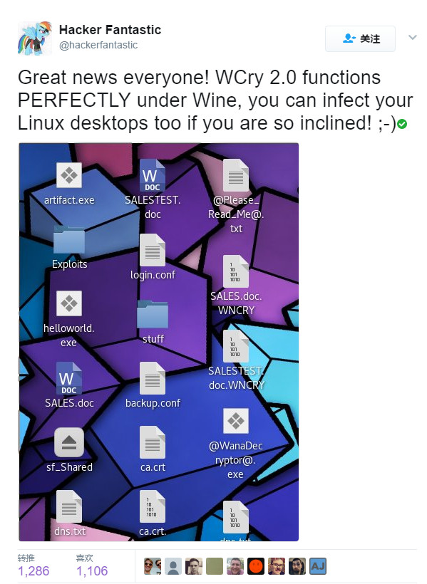 WannaCry 2.0 已能通过 Wine 感染 Linux 系统