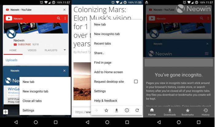Android 端 Chrome 开发者版升级:导航栏默认移动到底部