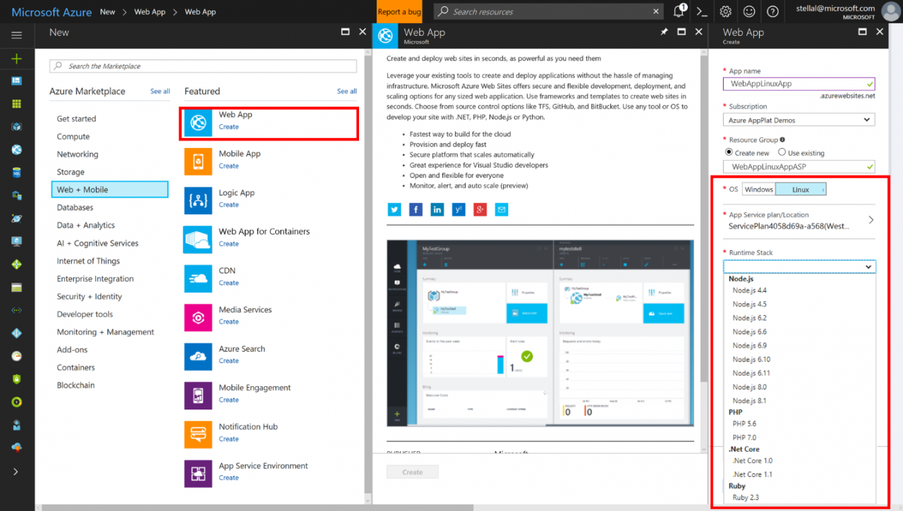微软发布Linux上运行的Azure App Service并支持基于容器的Web App