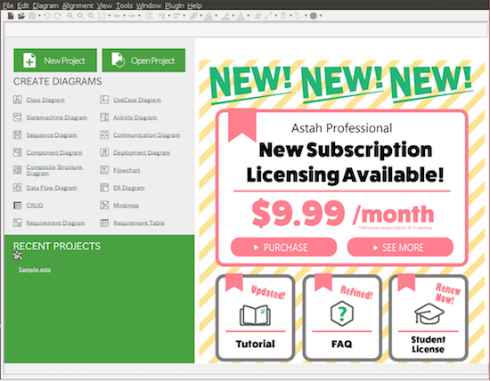 建模工具 Astah 7.2 版发布，改进及修复bug