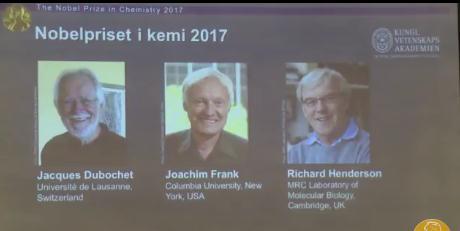 3名科学家发明冷冻电子显微镜获诺贝尔化学奖