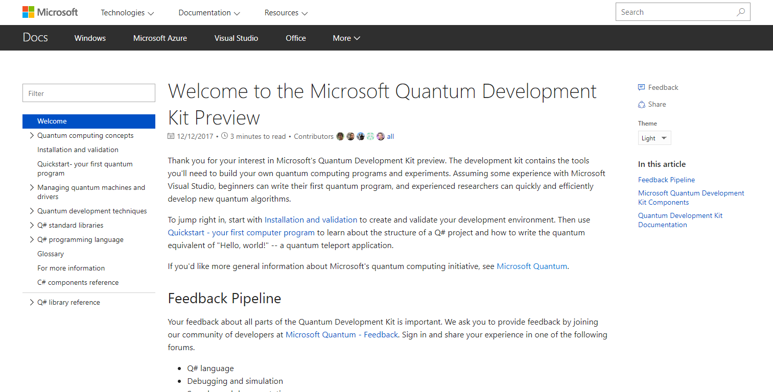 微软发布 Quantum 开发套件预览，含 Q# 量子编程语言