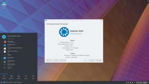 Kubuntu 18.04 LTS 操作系统的 Breeze-Dark Plasma 主题正在测试