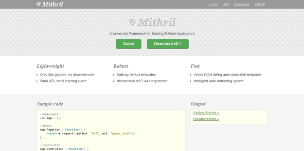Mithril.js 1.1.6 发布，JavaScript MVC 框架