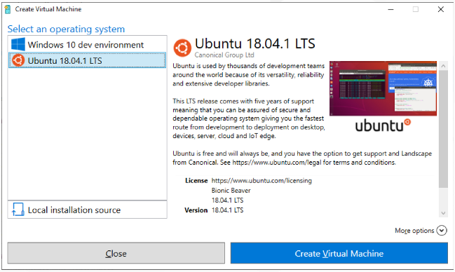 微软和 Canonical 合作推出特殊的 Ubuntu 虚拟镜像