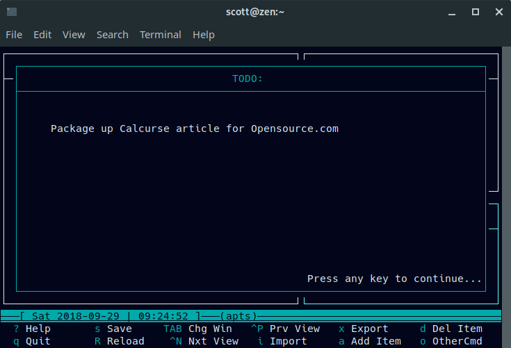 使用 Calcurse 在 Linux 命令行中组织任务