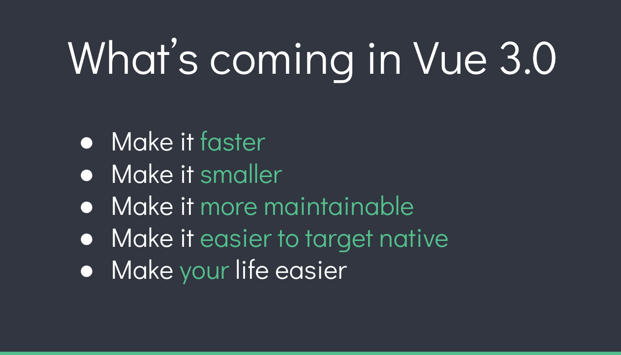 Vue 3.0 更新计划:更快,更小,让开发者更轻松