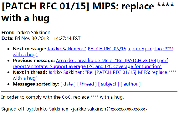 Linux 社区也要“净网行动”？有人提议用“拥抱”替换 fxxk