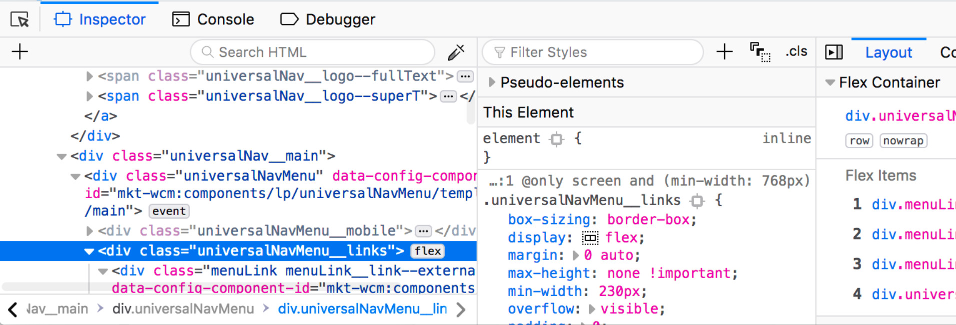 本月 Firefox 65 将加入 Flexbox Inspector 开发者工具