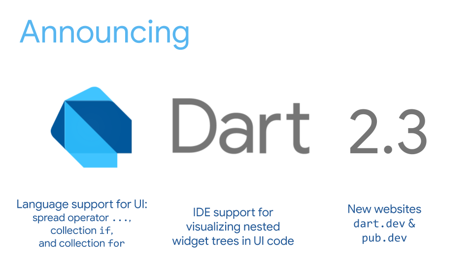 Dart 2.3 发布，带来构建 UI 新特性