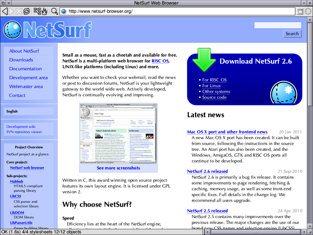NetSurf 3.9 发布，轻量级跨平台 Web 浏览器
