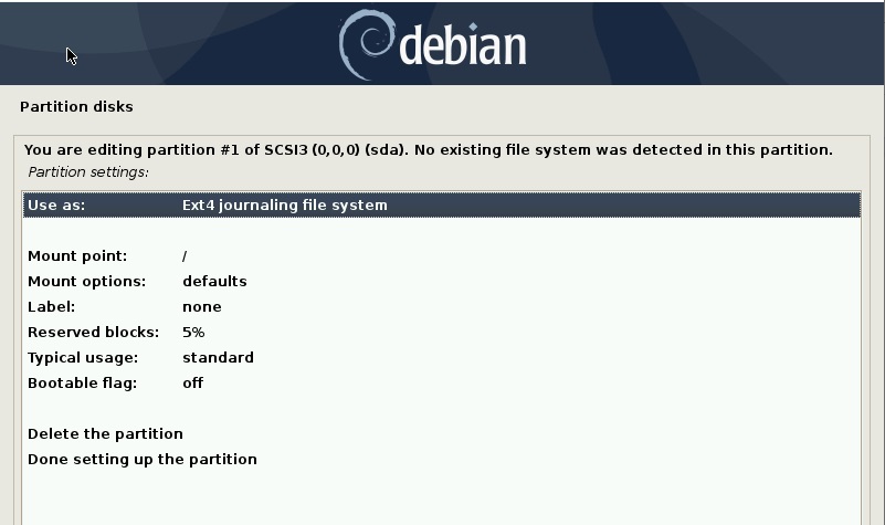 选择 Ext4 日志文件系统-debain10