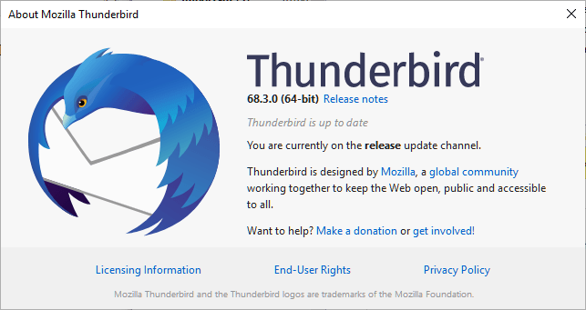 Thunderbird 68.3.0 发布，邮件工具