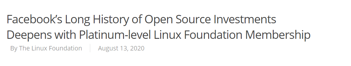 Facebook 以最高级别身份加入 Linux 基金会及其董事会