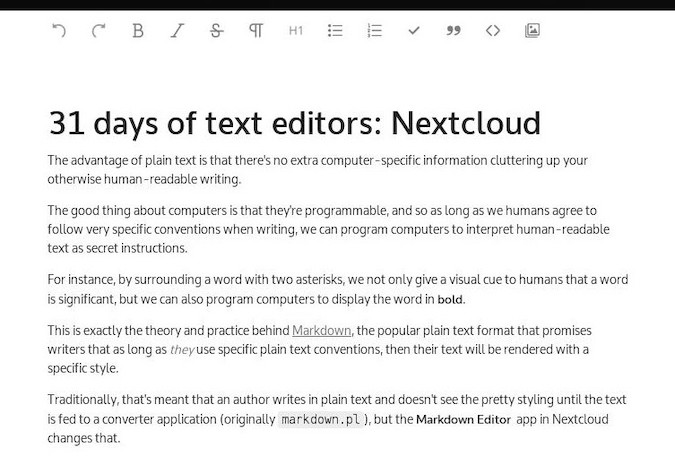 使用 Nextcloud 中的 Markdown 编辑器应用