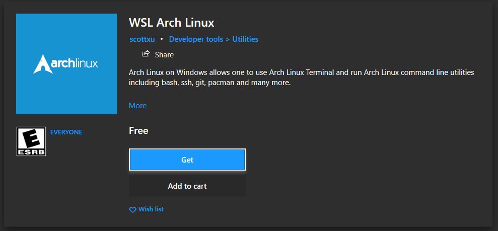 WSL Arch Linux 已在 Microsoft Store 上可用