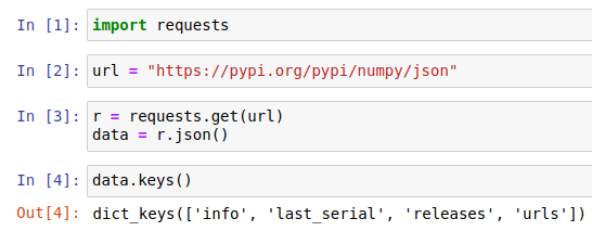 使用 requests 访问 Python 包索引（PyPI）的 JSON API