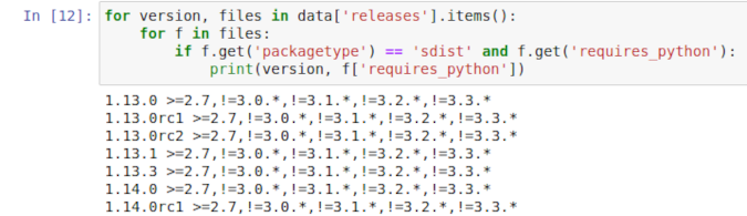 使用 requests 访问 Python 包索引（PyPI）的 JSON API