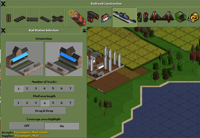 在 OpenTTD 游戏中玩模型火车