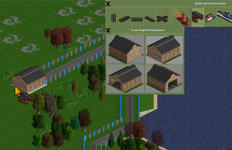 在 OpenTTD 游戏中玩模型火车