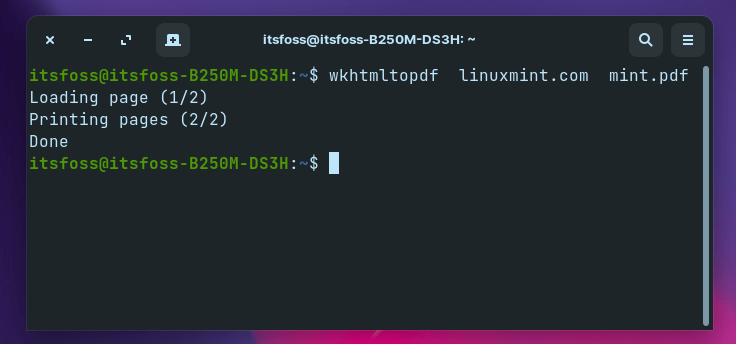 如何在 Linux 下将网页转换为 PDF 文件