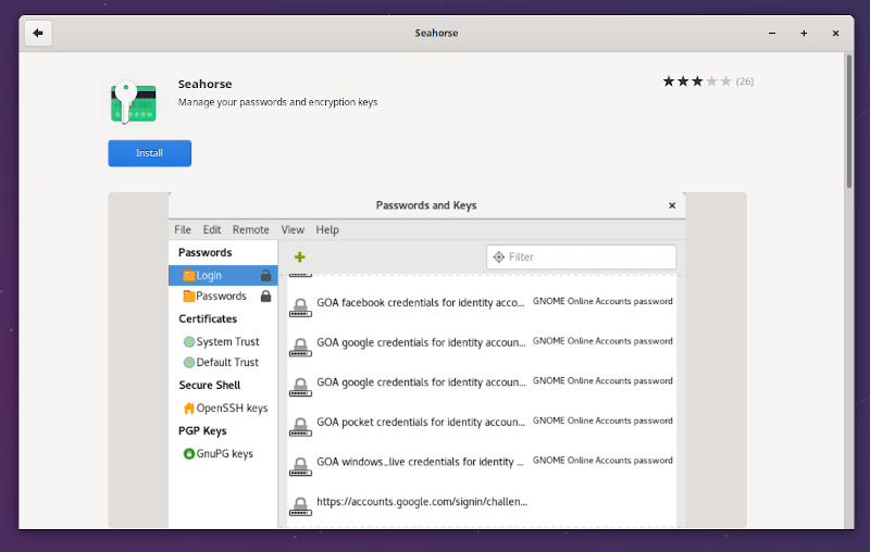 Seahorse：在 Linux 中管理你的密码和加密密钥