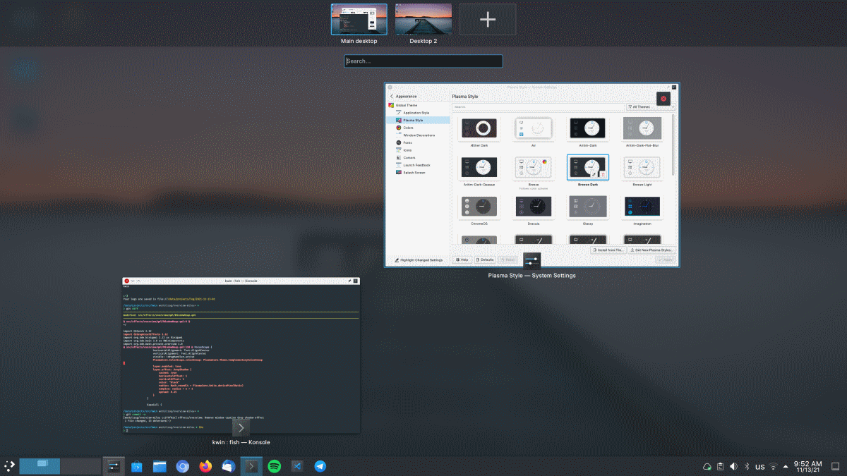 开发中的 KDE Plasma 5.24 新变化：增加 GNOME 式概览、防删功能