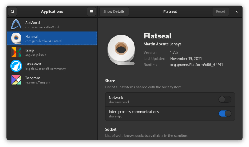 用 Flatseal 图形化管理 Flatpak 应用的权限