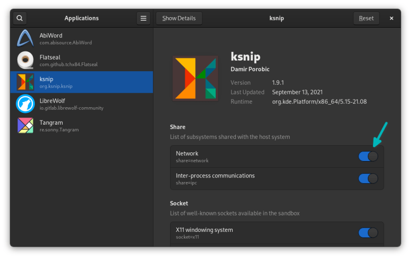 用 Flatseal 图形化管理 Flatpak 应用的权限