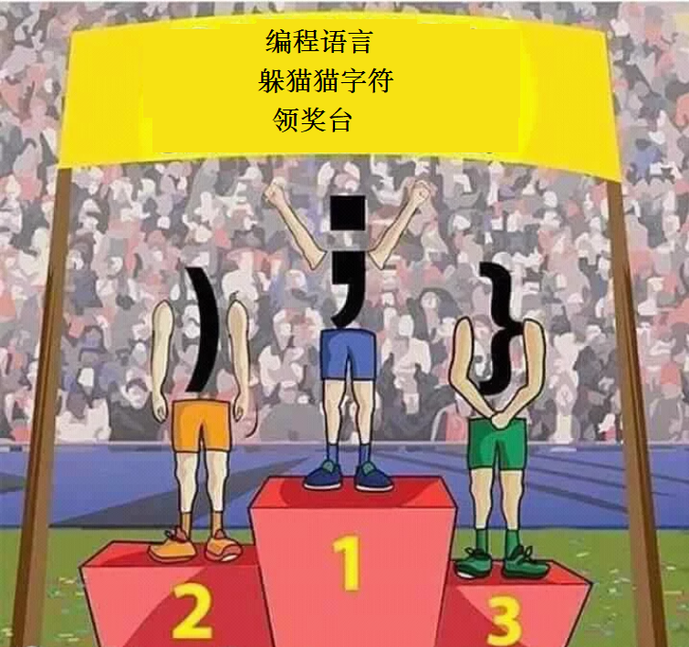编程语言躲猫猫字符大赛的领奖台