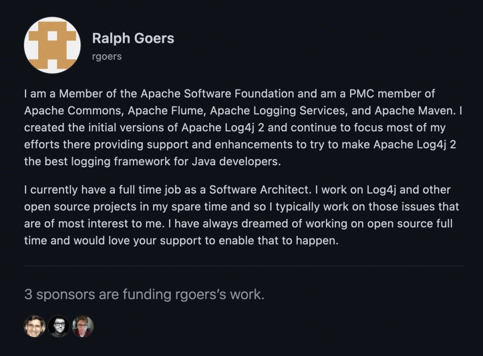 Log4j2 维护者吐槽没工资还要挨骂，GO 安全负责人建议开源作者向公司收费