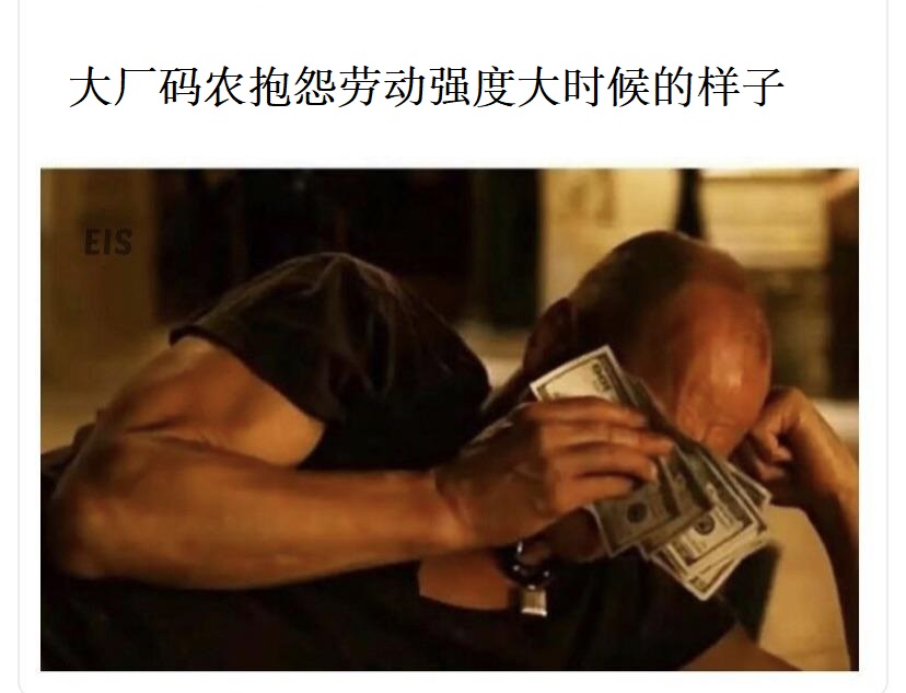 大厂码农抱怨劳动强度大时候的样子