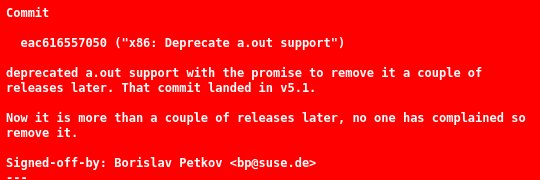 Linux 准备最终移除对 a.out 格式的支持