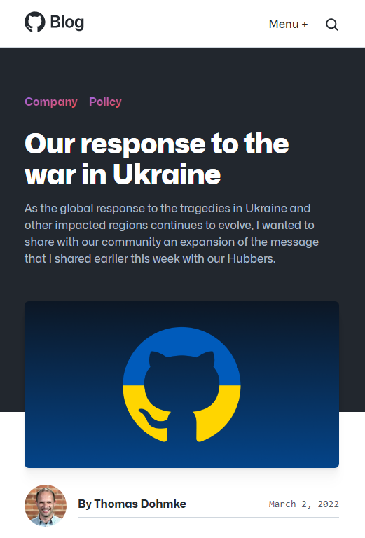 一视同仁：GitHub CEO发表针对俄乌冲突的和平表态