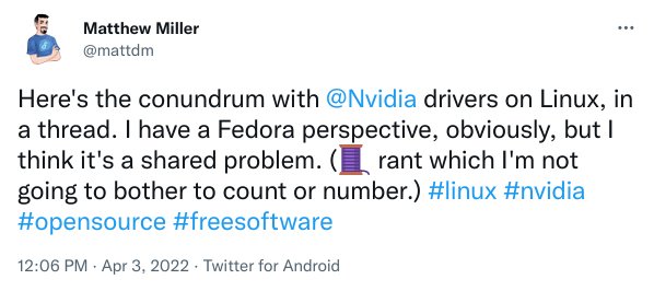 Fedora项目负责人抨击NVIDIA专有的Linux驱动程序