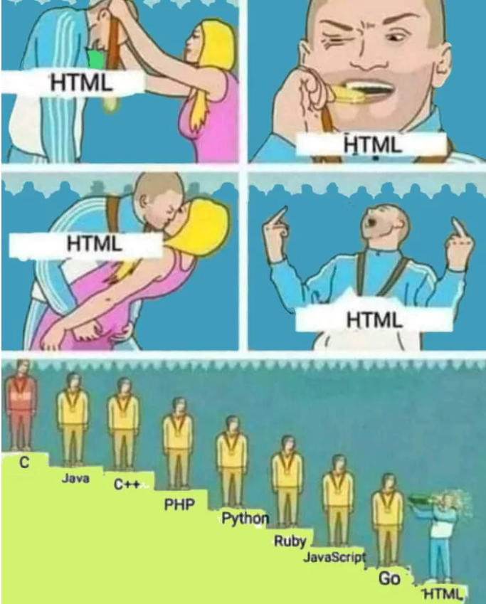 刚学编程的朋友骄傲的宣布他是一个HTML程序员