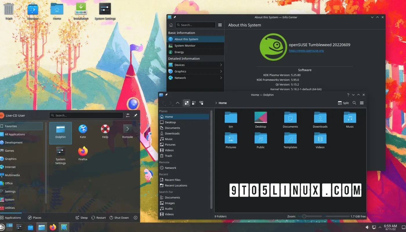 KDE Frameworks 5.95 发布，对 Plasma 和 KDE 应用程序进行了 180 多项更改