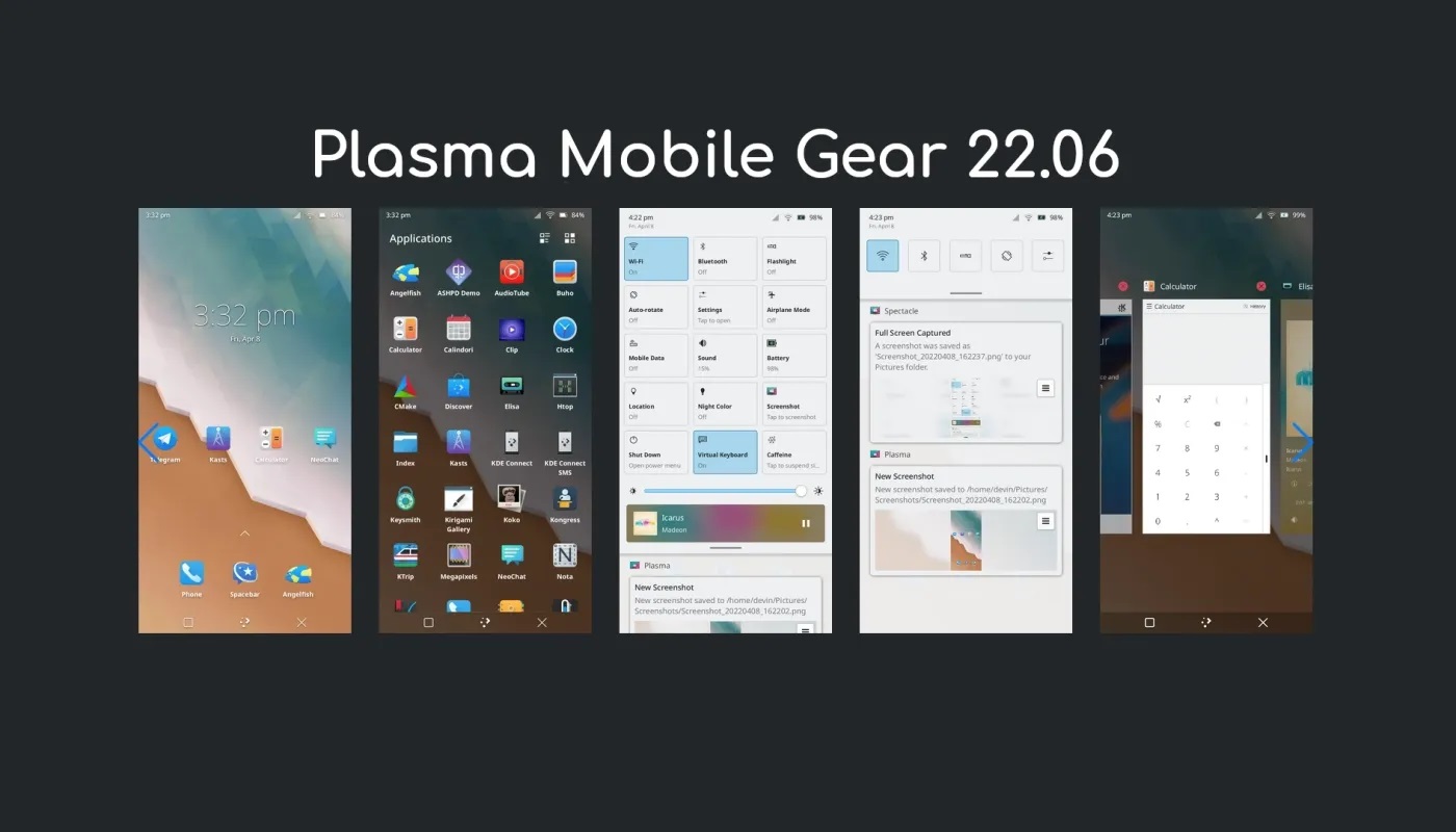 KDE 发布适用于 Linux 手机的 Plasma Mobile Gear 22.06，这是新功能