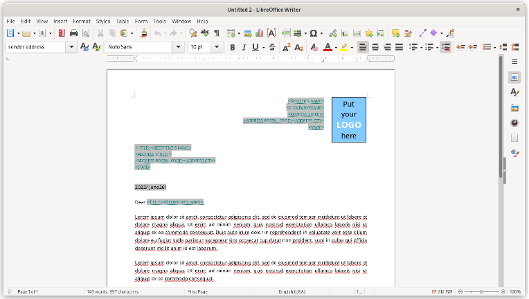 如何使用 LibreOffice Writer 模板