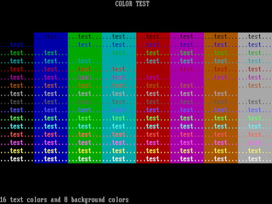 FreeDOS 的 16 种颜色的由来