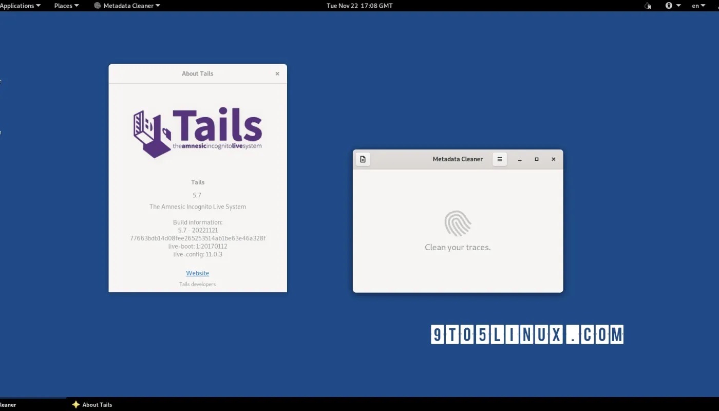 基于Debian的Tails 5.7匿名操作系统增加了新的元数据清理工具和最新的Tor更新