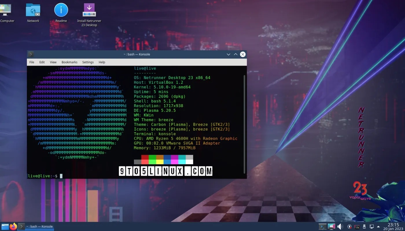 Netrunner OS 23 "Vaporwave "基于Debian GNU/Linux 11 "Bullseye "发布