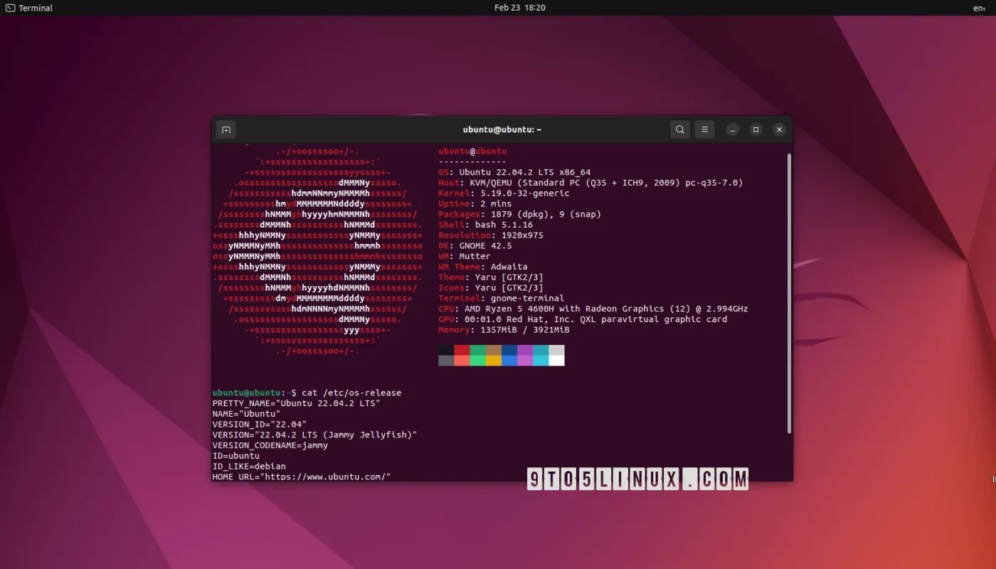 伴随着Linux内核5.19，Ubuntu 22.04.2 LTS正式发布，更新了组件