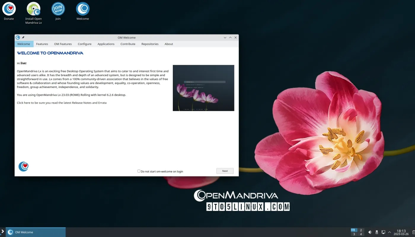 OpenMandriva Lx 23.03发布，支持Linux 6.2，Mesa 23，和KDE Plasma 5.27
